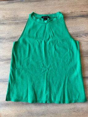 Ann Taylor Bright Green High Neck Sleeveless Top